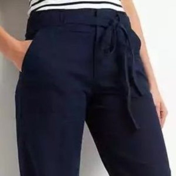 Gap Tie Belt Wide Leg Trousers Pants, Black (20) - Picture 2 of 4